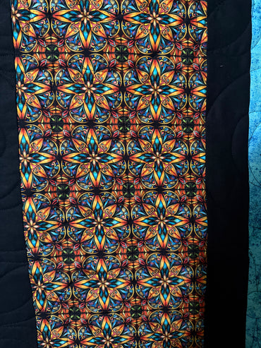 Radiant Flame Stain Glass 68 x 76 Quilt
