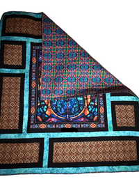 Radiant Flame Stain Glass 68 x 76 Quilt