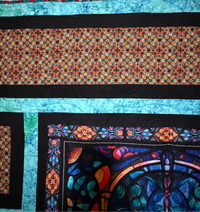 Radiant Flame Stain Glass 68 x 76 Quilt
