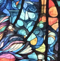 Radiant Flame Stain Glass 68 x 76 Quilt