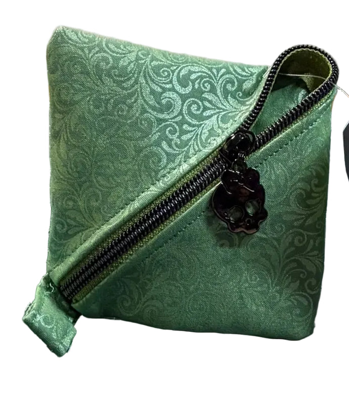Sea Green Scrolls Coin/Gift Card Pouch 4"