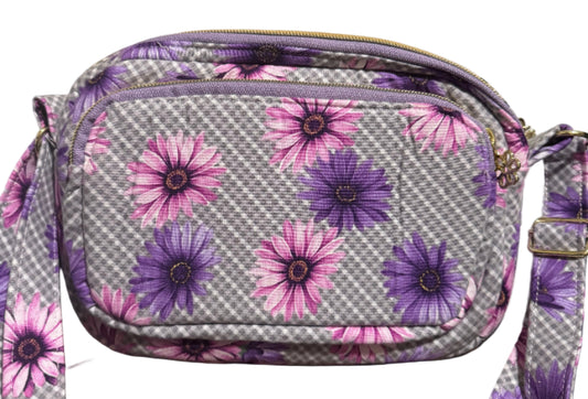 Grey Checker Floral Vibe Bag